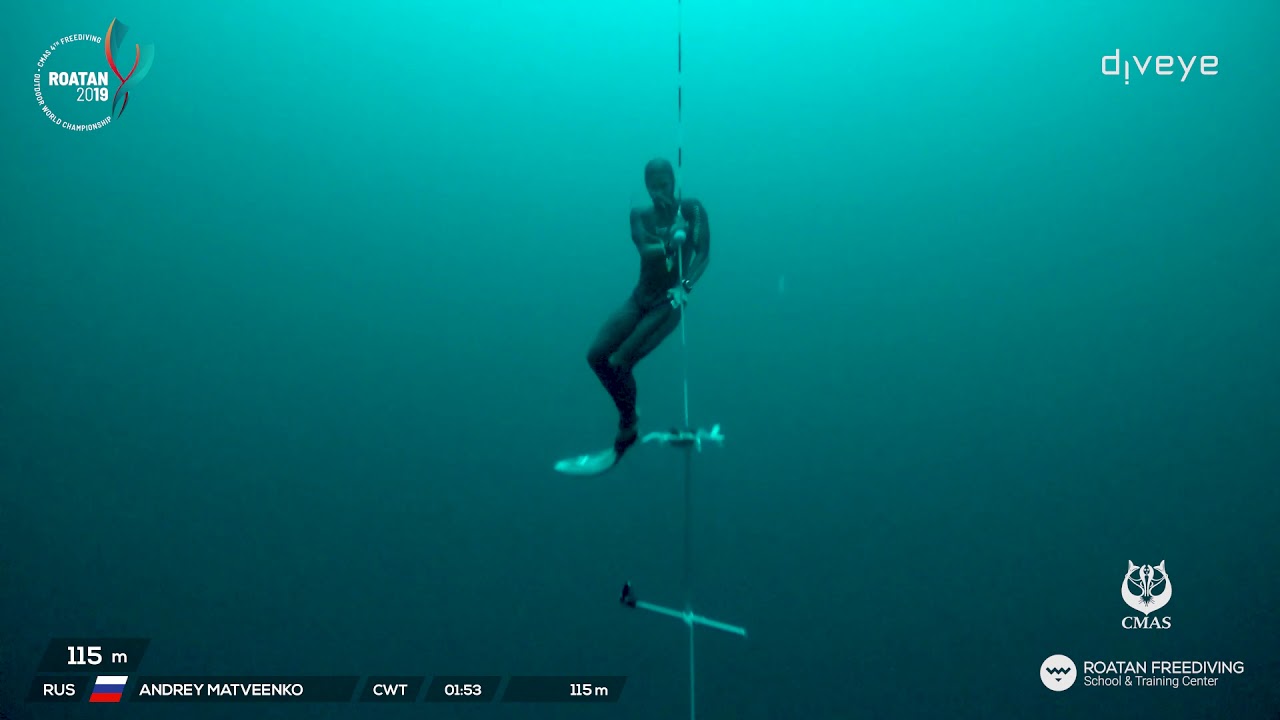MATVEENKO - Day 2 CWT - CMAS 4th Freediving Outdoor World Championship - Roatan 2019