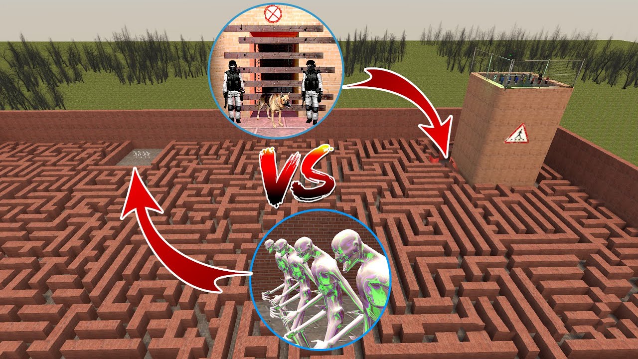 SCP-096 VS THE BLACK ARMY WITH A DOG: WILD CONFRONTATION In Garry's Mod