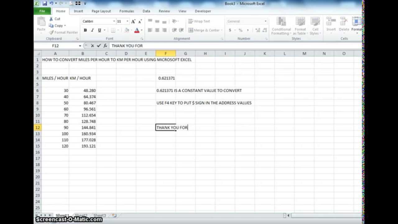 Conversion Chart Mph To Kph