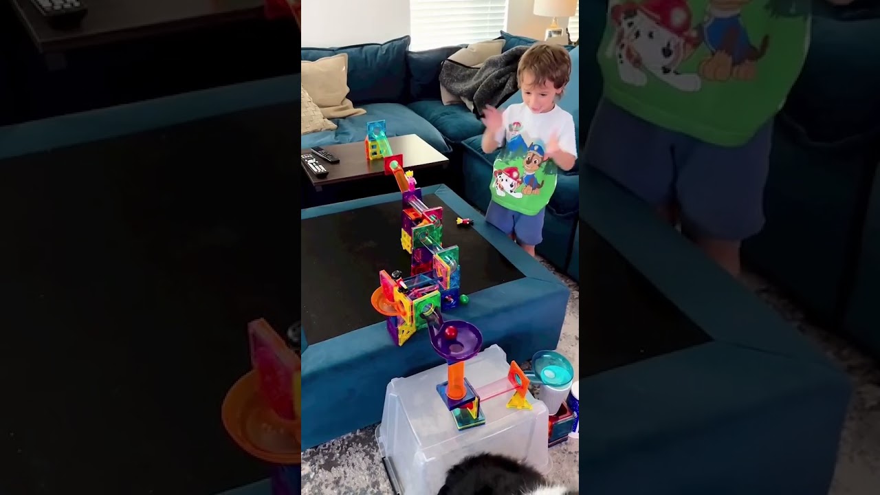 PicassoTiles PicassoToys Big Hit Family Fun Magnetic Tiles Marble Run Kids Educational Play Ideas