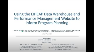 Using the LIHEAP Data Warehouse to Inform Program Planning