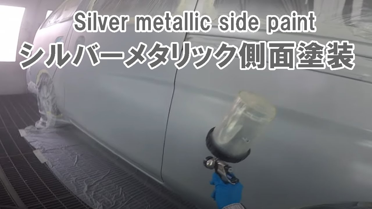 Боковая часть Nissan Caravan окрашена в цвет серебристый металлик краской на водной основе