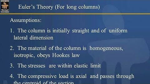 Assumption of Euler theory in strength of materials