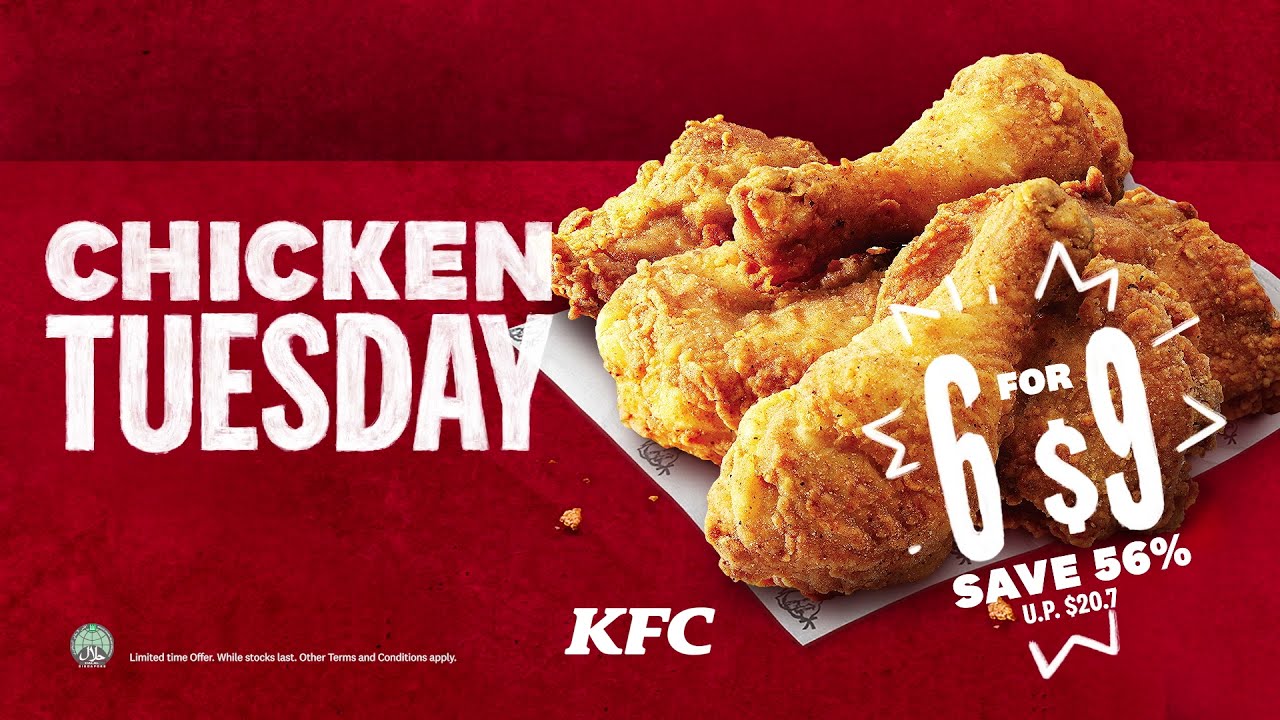 Kfc S Pore Enjoy 6 Pieces Of Fried Chicken For Only 9 On Tuesdays Till 12 Oct 2021