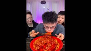 Spicy noodles challenge  with my Gf #mukbang #food