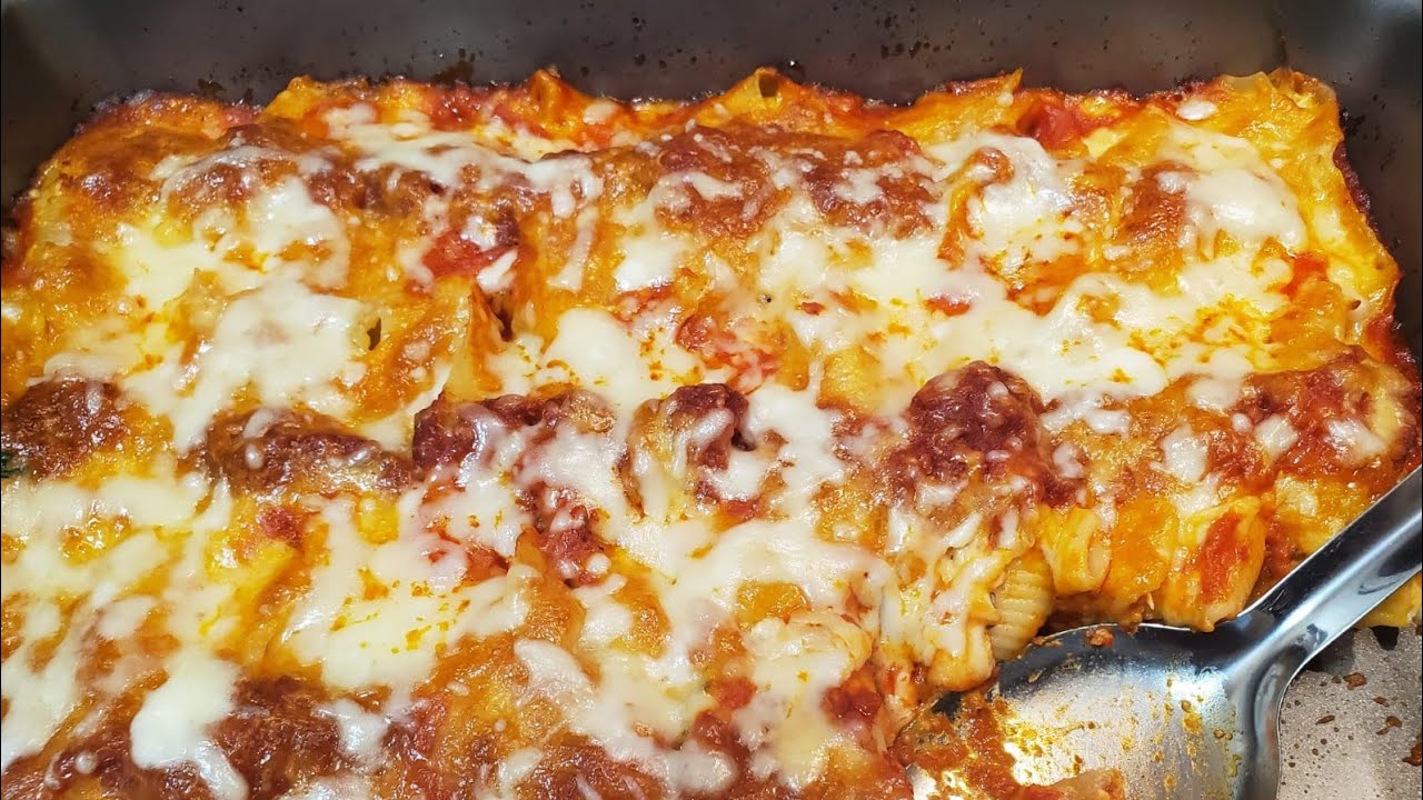 CHEESY CHICKEN STUFFED PASTA SHELLS || FRUGALLYT