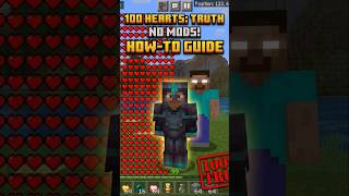how to get 100 hearts in Minecraft (no modes)🔥😈#shorts