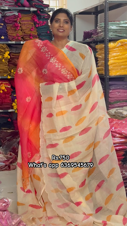 🔖Code: PL078||Rs.750|www.ruffletrends.com| Restocked Aarco Linen  saree ✨