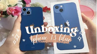 IPHONE 13 BLUE  256 GB AESTHETIC UNBOXING + ACCESSORIES🌸💥