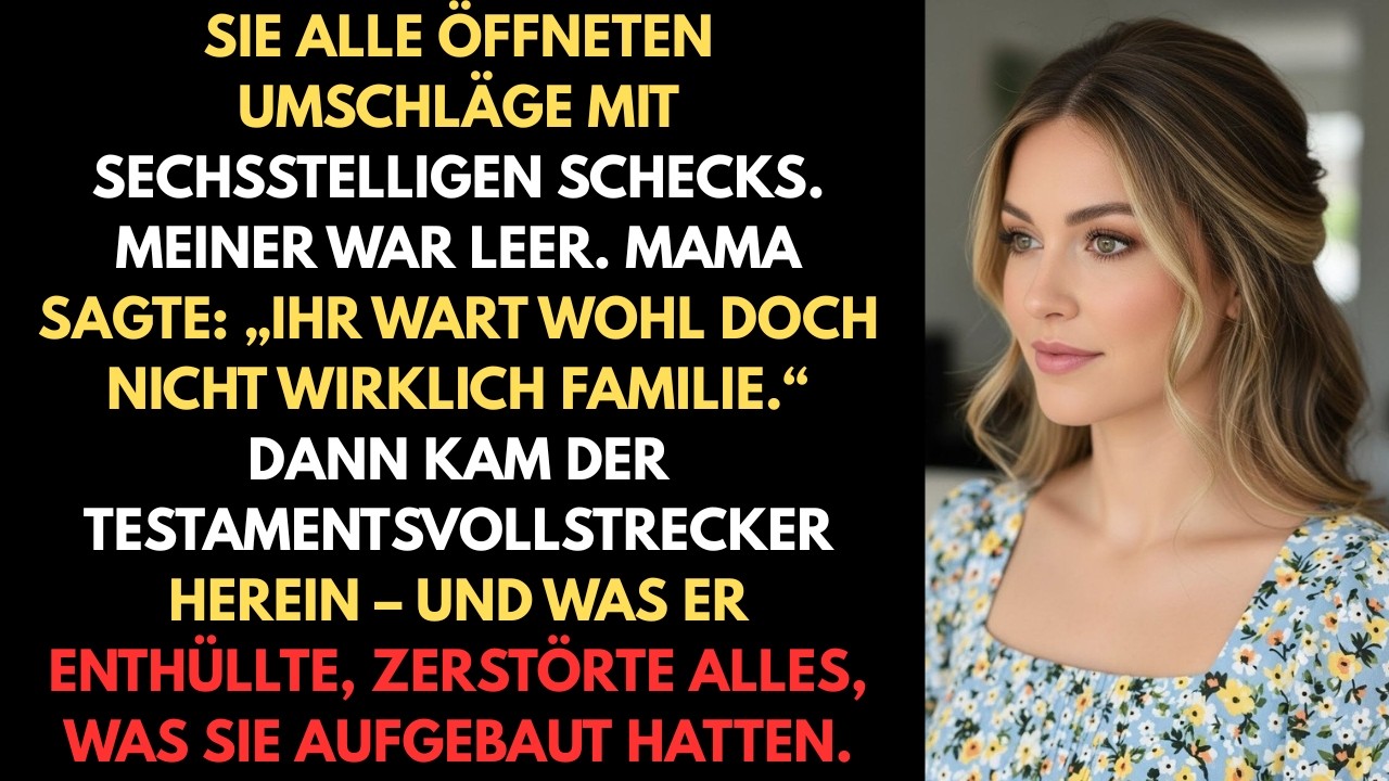 Meine Familie hat mich von der Testamentseröffnung gestrichen – dann tauchte der wahre