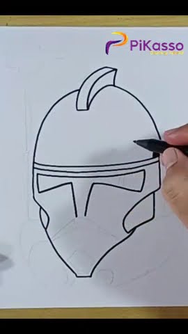 How to Draw a Clone Trooper Helmet Easy in Less Than One Minutes - YouTube