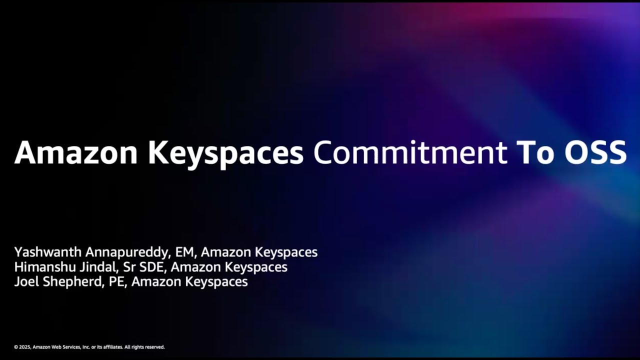 Amazon Keyspaces Commitment to OSS - YouTube