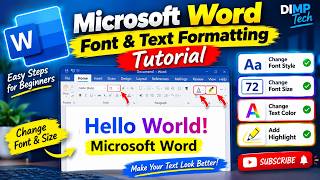 Microsoft Word Font & Text Formatting Tutorial | Change Font Size, Color & Highlight | Lesson 02