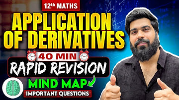 Application Of Derivatives Class 12 | AOD Imp Questions Revision | CBSE Class 12 Maths Revision