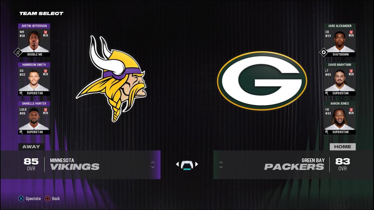 Minnesota Vikings vs Green Bay Packers Season Simulation Week 8