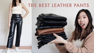 THE BEST AFFORDABLE FAUX LEATHER PANTS & COMPARISONS TO THE ARITZIA MELINA PANT | h&m, zara, express