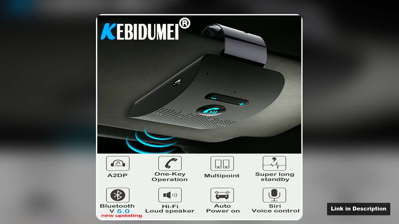 Bluetooth 50 Handsfree Car Kit HIFI Speaker 2W Wireless Audio Receiver MP3 Music Player Noise Cance