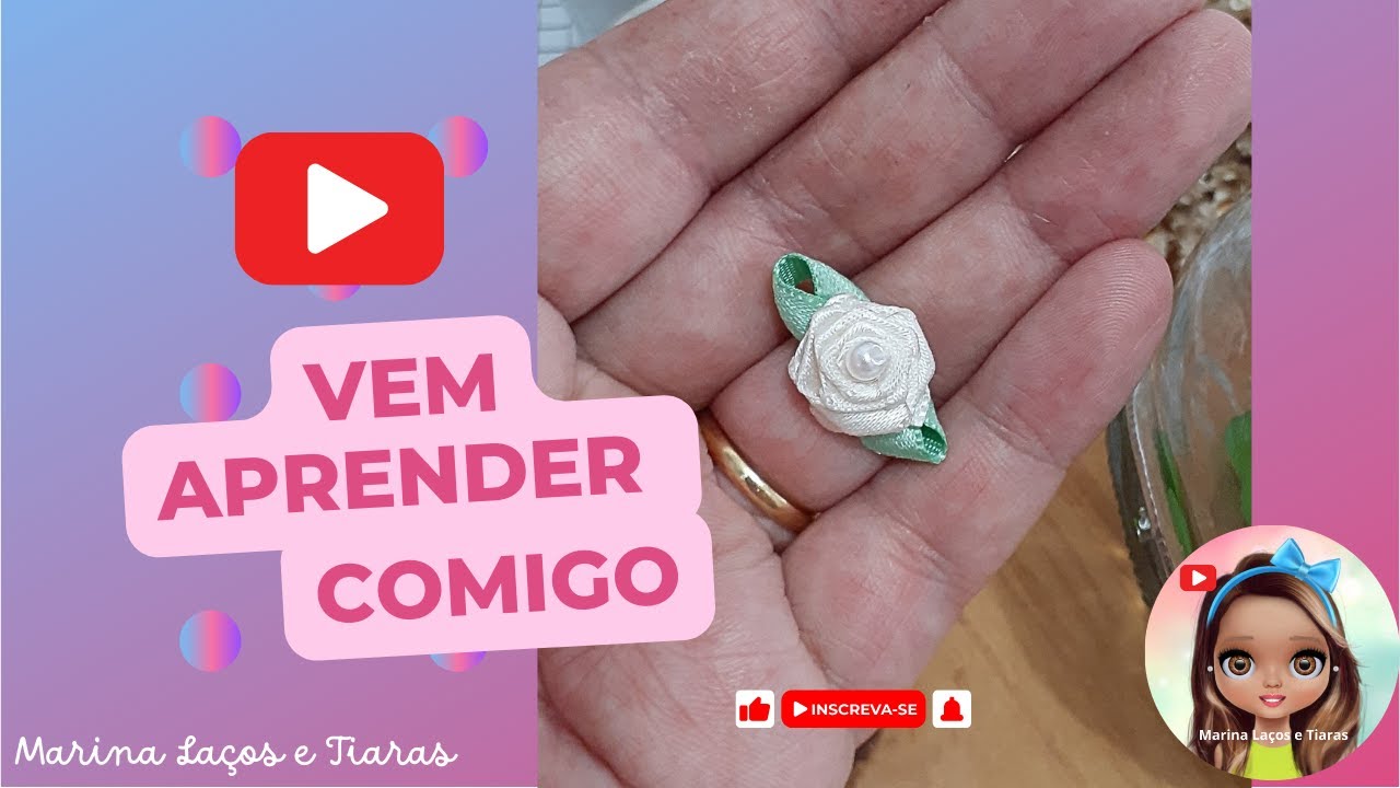 Mine Flor de Cetim fita 1 - Aplique para Artesanato