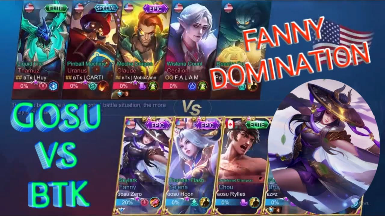 WTF ! GOSU Zero totally destroys BTK Mobazane Ft. GOSU Hoon GOSU Rylles..Flawless FANNY game play :)