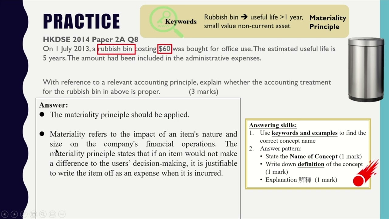 HKDSE 2014 Paper 2A Q8 Materiality Concept