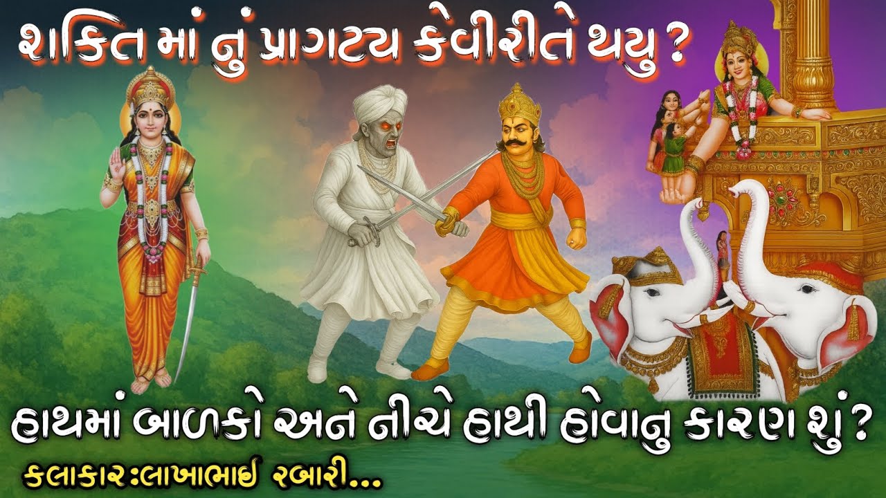 શ્રી શક્તિ માતાજી નું પ્રાગટ્ય કેવી રીતે થયું?હાથમાં બાળકો અને સાથે હાથી હોવાનું રહસ્ય શું છે?