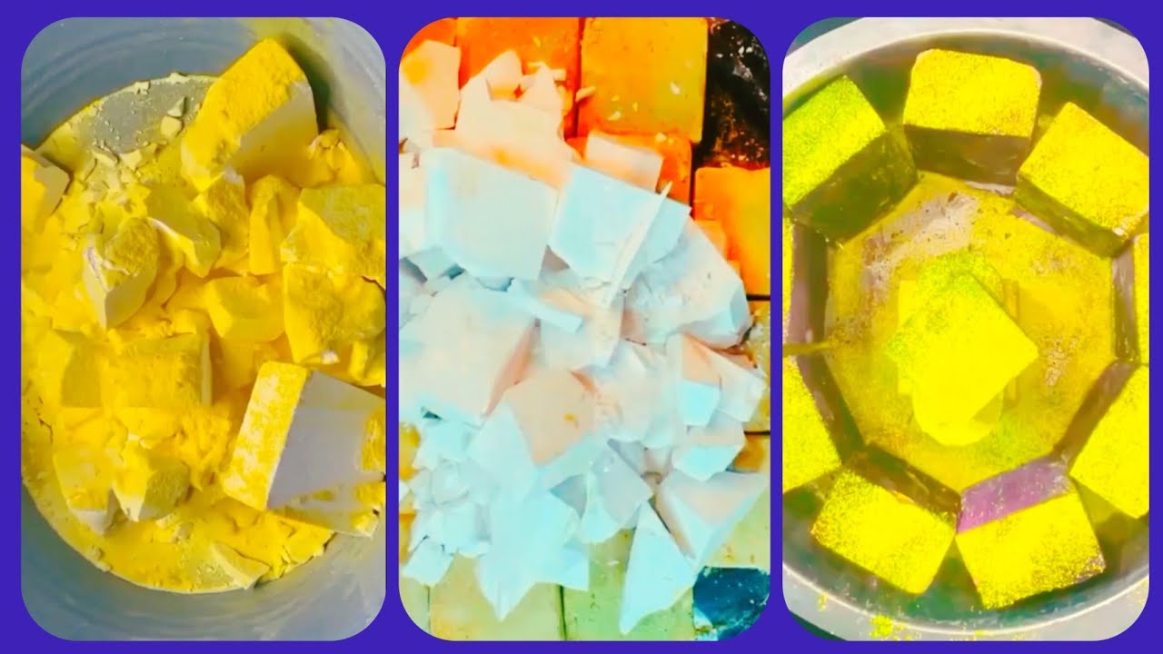 💛🤍Dusty Buttery Soft Gym Chalk/ Irregular Chalk Crushing ASMR/ Sleepaid #gymchalkasmr 