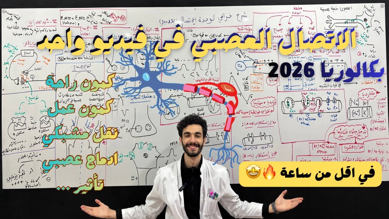 أقوى مراجعة لوحدة الاتصال العصبي 🔥من الألف إلى الياء✅ باك 2026 
