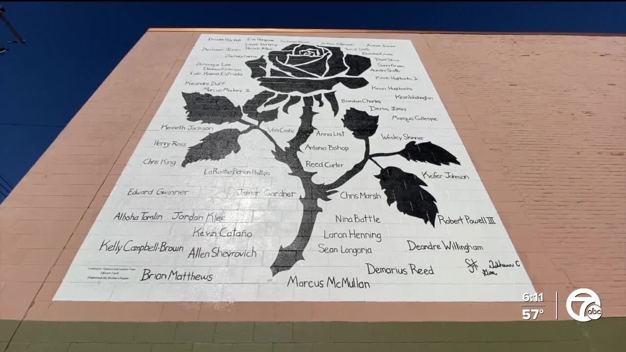 Mural honoring gun violence victims painted in Washtenaw County - YouTube