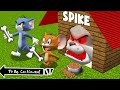 Baby tom and jerry vs giant scary spike in minecraft  real tom and jerry  gameplay movie