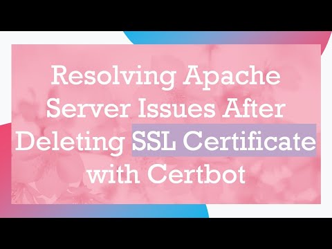 Resolving Apache Server Issues After Deleting SSL Certificate with Certbot
