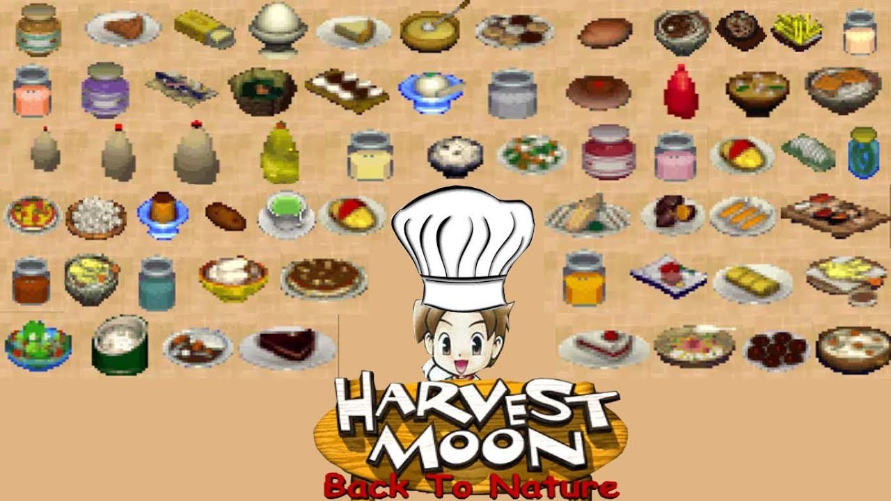 Harvest Moon Back To Nature All Recipe Part 1 - YouTube