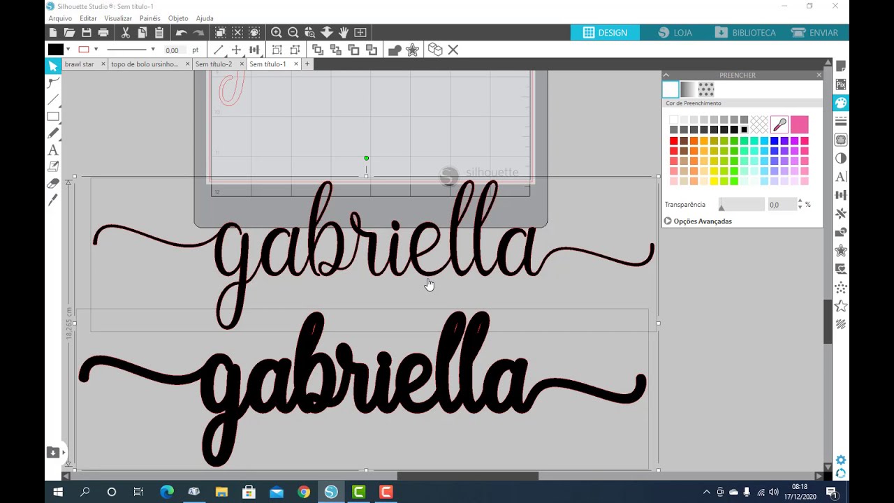 Como colocar glifos (as famosas perninhas na fonte) no Silhouette Studio Free