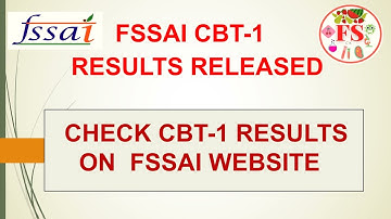 FSSAI CBT-1 RESULTS | CUT-OFF MARKS FOR CFSO/TO | FSSAI RECRUITMENT 2021-22 | FOOD SCIENCE