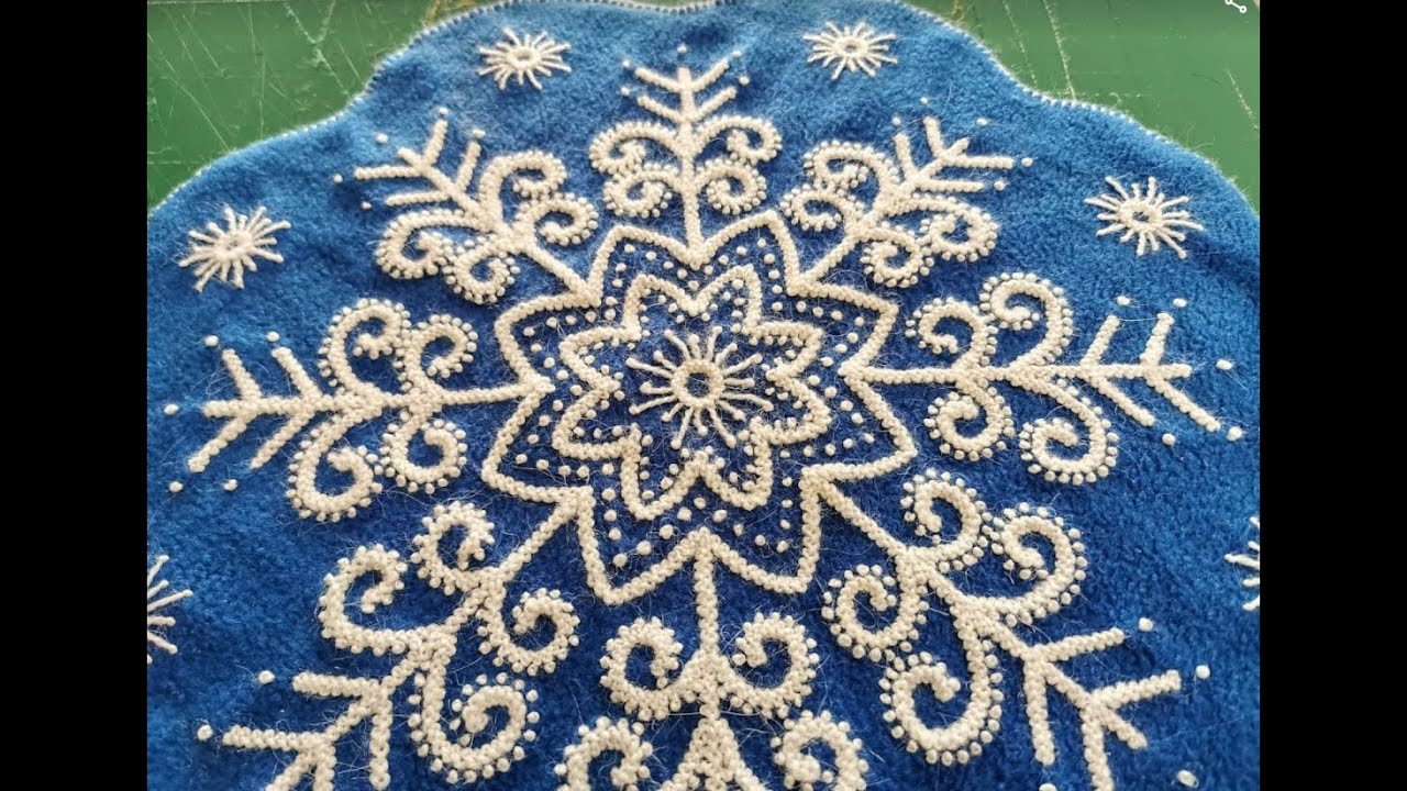 Cojines Navideños con Bordado Ayacuchano 2022: Diseño Copo de Nieve