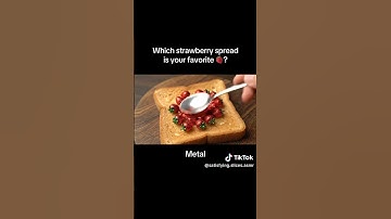 Spreading strawberries on toast ASMR