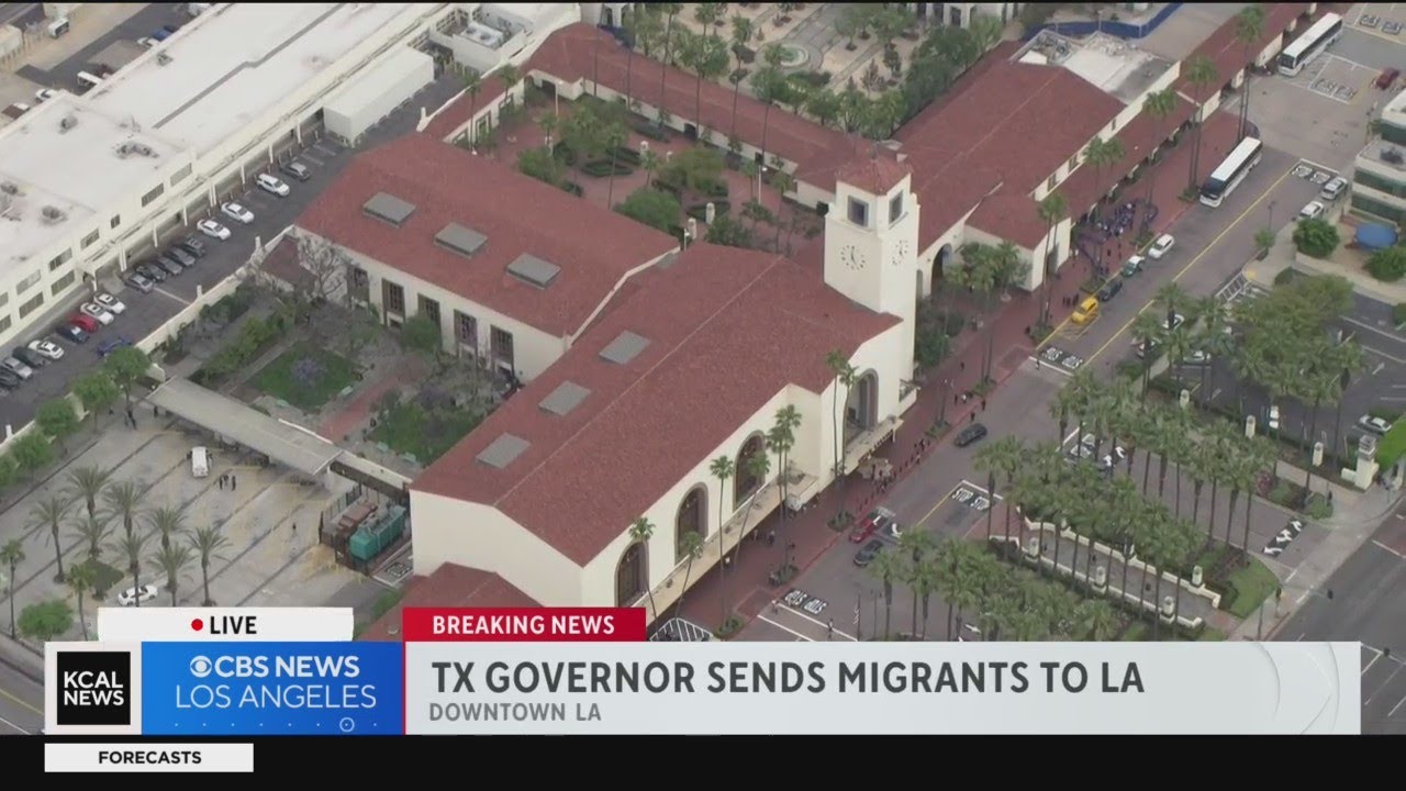 Texas Gov. Greg Abbott sends migrants to Los Angeles - YouTube