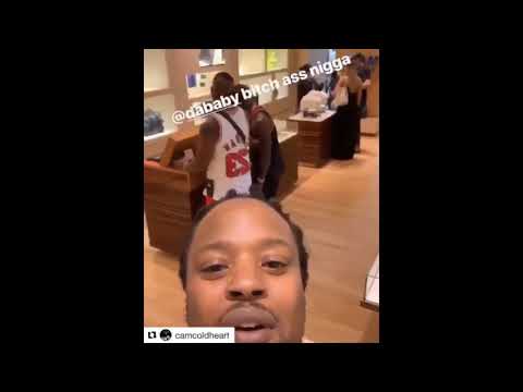 Rapper Dababy knocks out Cam coldheart in Louis Vuitton Store bloody and his butt out.