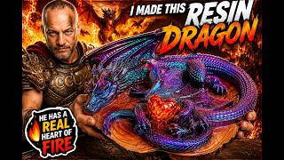 I Gave This HUGE Resin Dragon a REAL Heart of FIRE Epoxy Resin Art