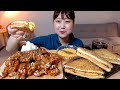 바삭바삭 몬테크리스토 샌드위치 처갓집 슈프림양념치킨 체다치즈소스 듬뿍 먹방 Supreme Spicy Chicken Montechristo Mukbang Eatingsound