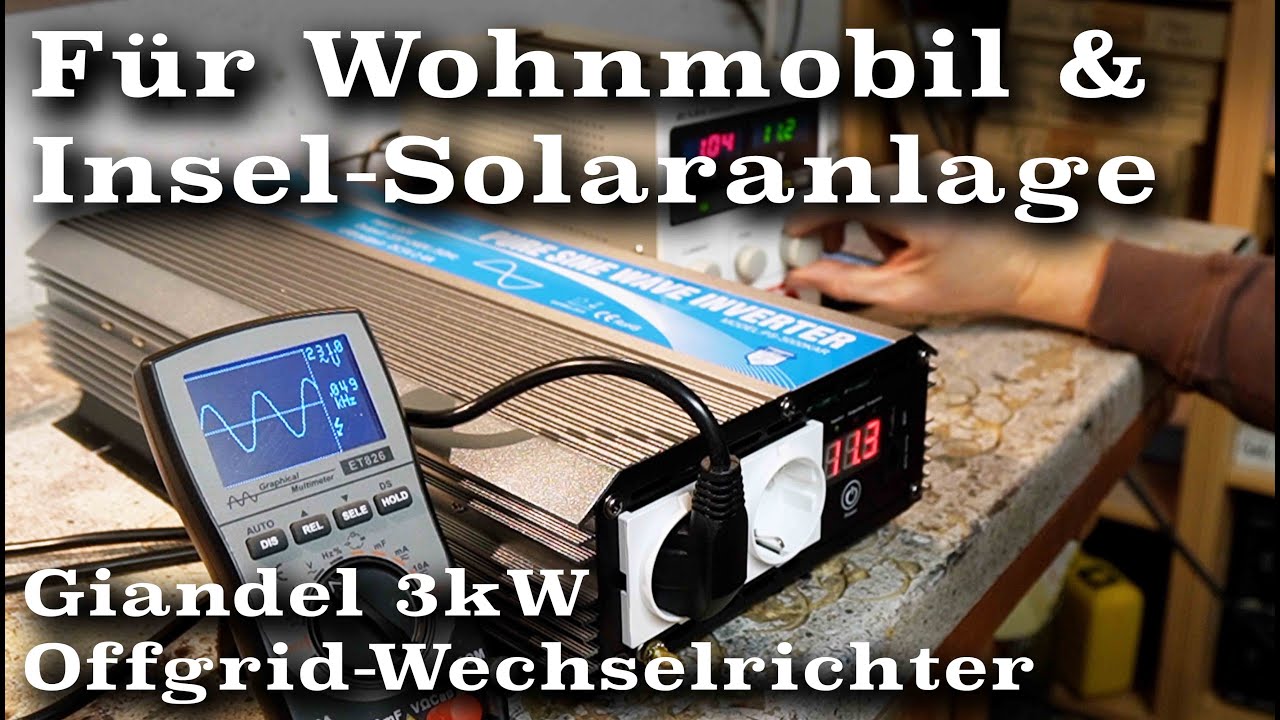 Wechselrichter für Wohnmobil und Insel-Solaranlage, Giandel 3000W Inverter