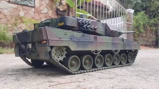 Leopard 2a6 RC 1/16 scale with stabilizer cannon gun. Modify TK60 control. Half-metal ร้าน TankToy