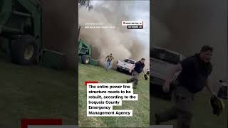 Workers flee massive grain bin collapse in Illinois
