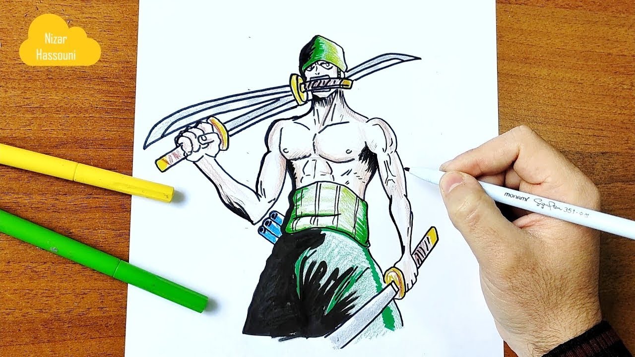 Apprendre comment dessiner zoro one piece étape par étape facilement