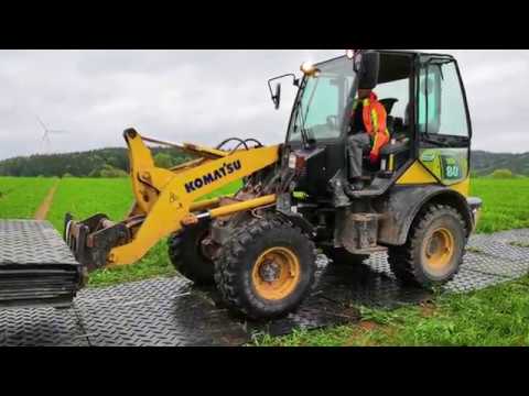 Verlegung eines mobilen Gehwegs für den Hessentag in Bad Hersfeld