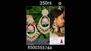 Meenakari Kundan Jhumka earringsAzee fashion{Meesho haul