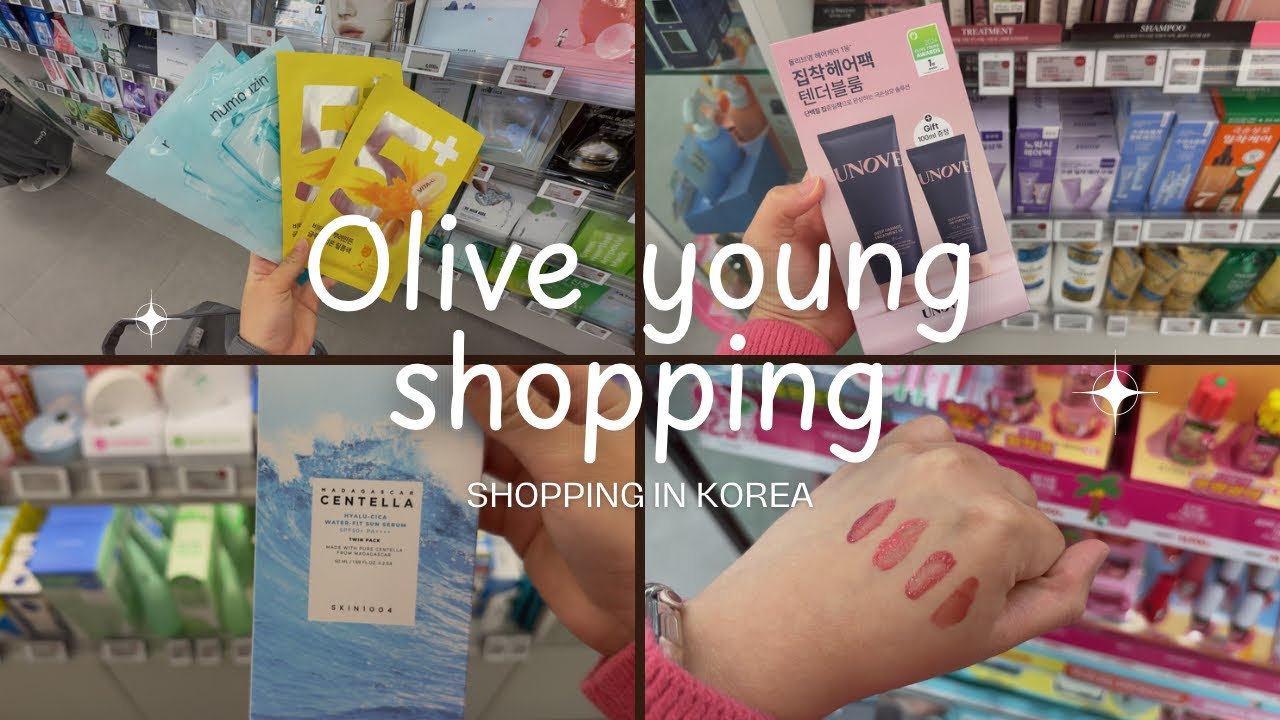 Shopping in Korea 🇰🇷 Olive young 🫒 shopping 🛍️ 💸