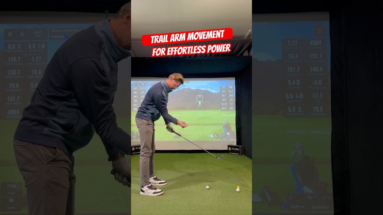 Trail arm movement for effortless power 🏌️‍♂️