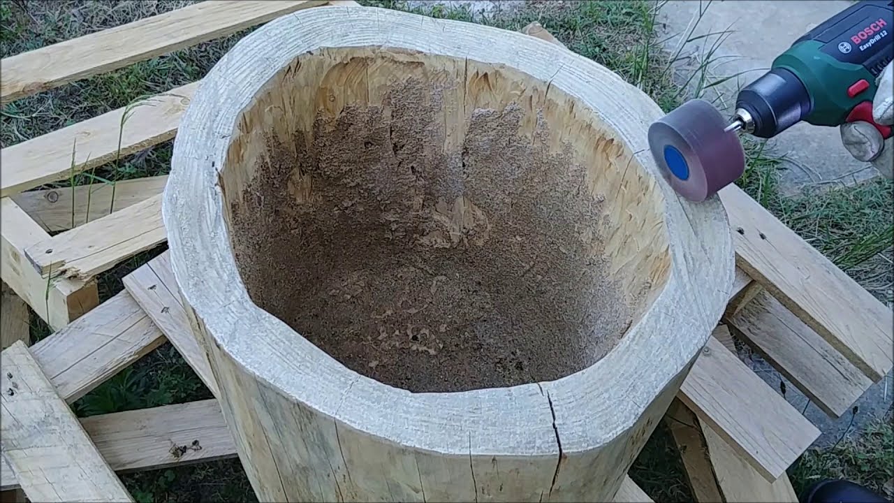 CUM SE FACE OALĂ CU UN TRUNC DE LEMN DE PIN