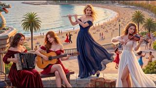 Barcelona Coastal Latin Energy Music | Relaxing Flamenco Guitar, Flute, Accordion &amp; Violin