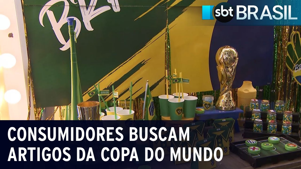 Vendas de artigos para torcedores de futebol estão aquecidas | SBT Brasil (19/11/22)